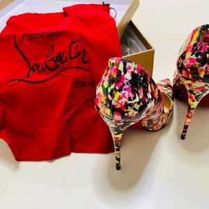 Christian Louboutin So Kate 120 Loubi Red Multi Patent Leather Pumps 39